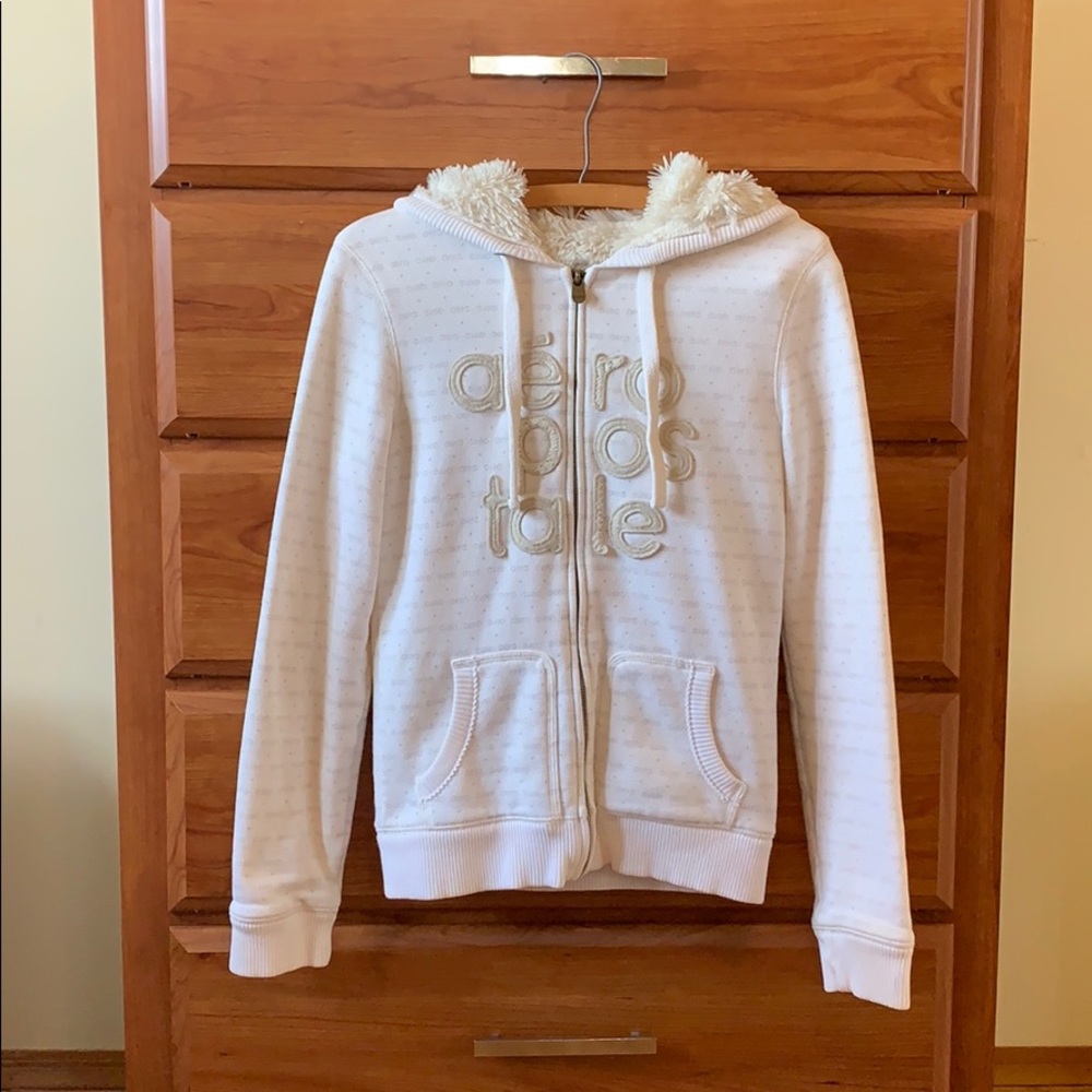Aeropostale Cream Fleece Jacket